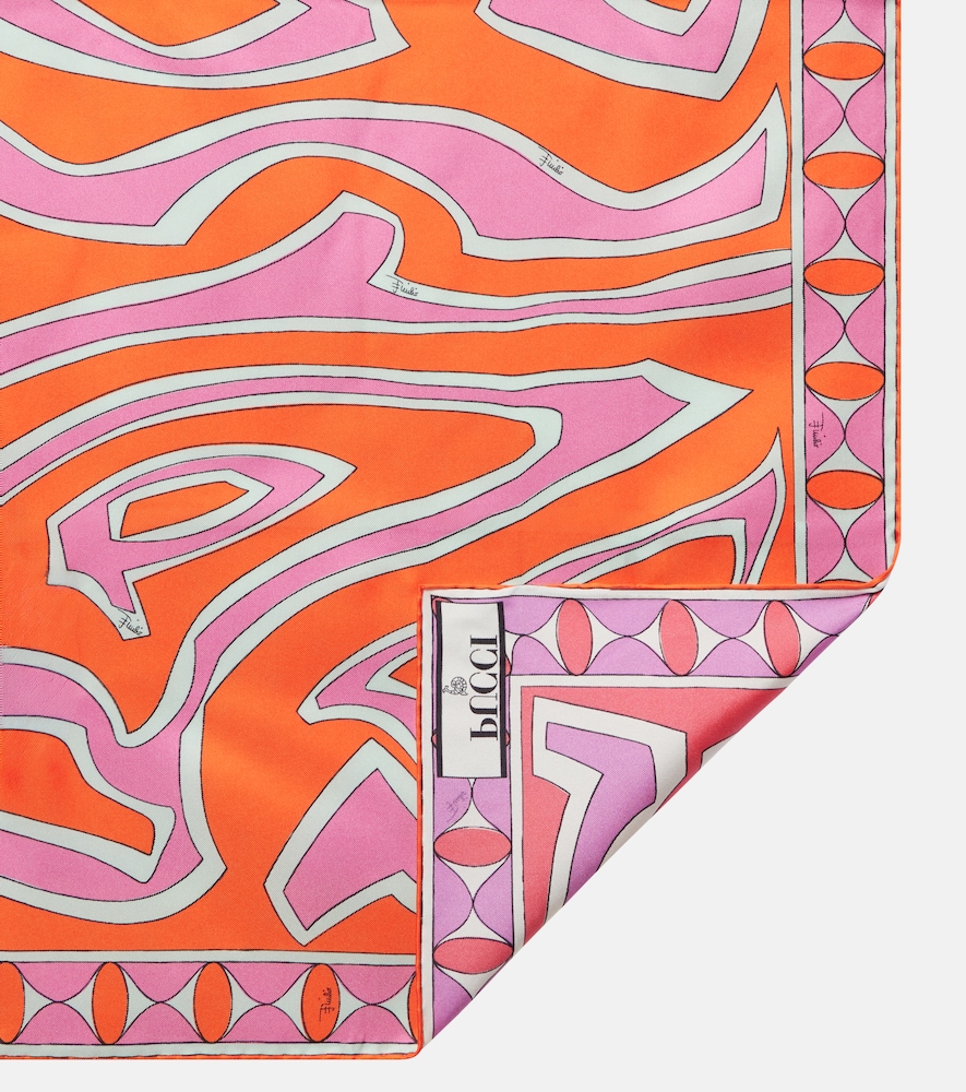  Pucci Pucci Pañuelo Labirinto De Sarga De Seda Estampado 