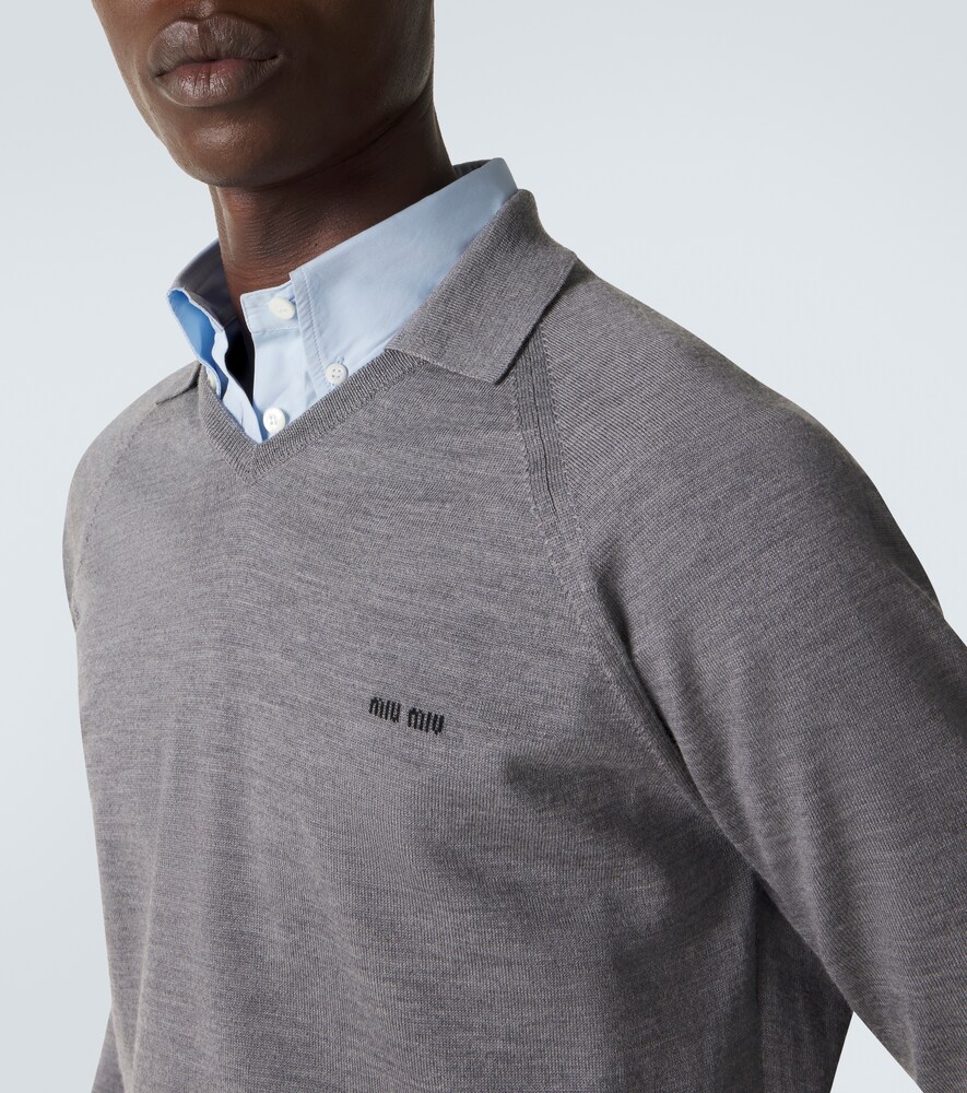  Miu Miu Miu Miu Polopullover Aus Schurwolle 