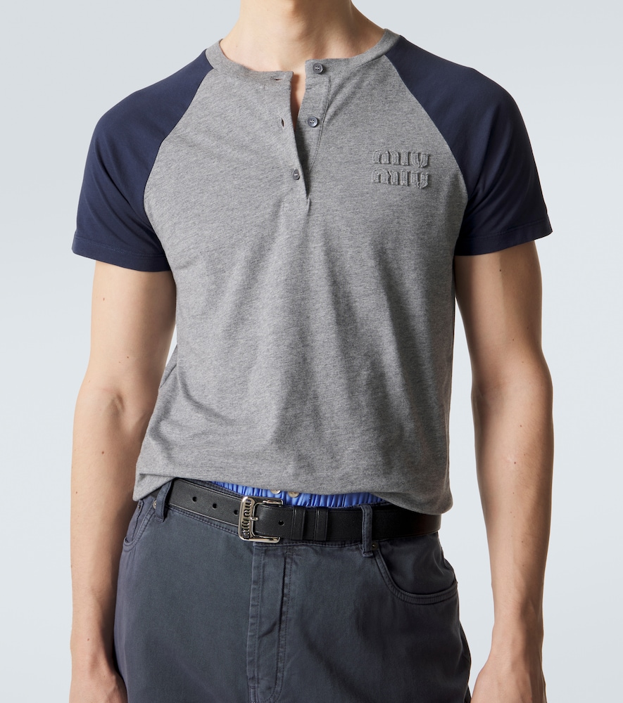  Miu Miu Miu Miu Henley-top Aus Baumwoll-jersey 