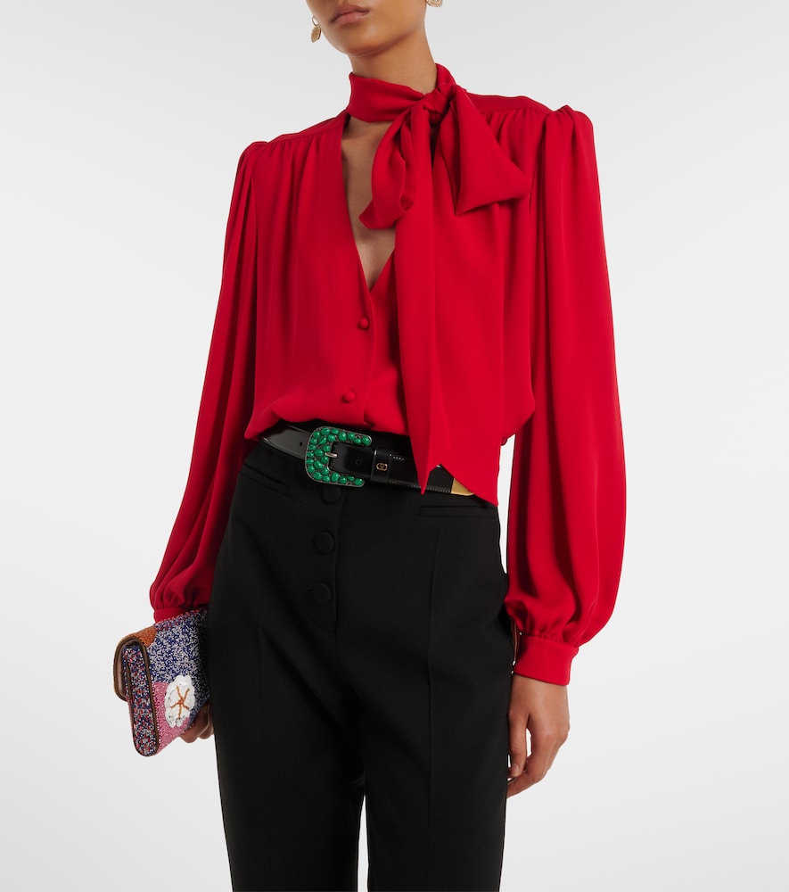  Valentino Valentino Tie-neck Silk Georgette Blouse 