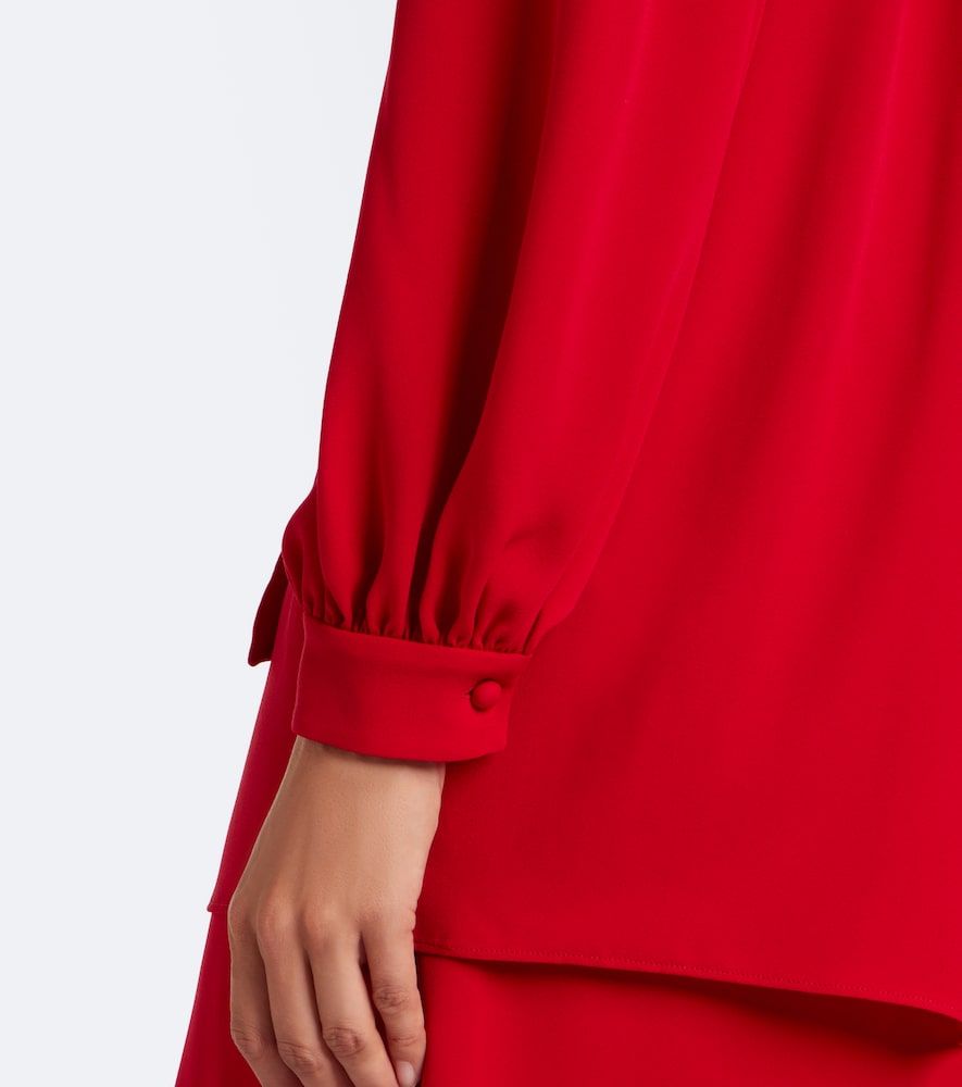 Garavani Tie-Neck Silk Georgette Blouse