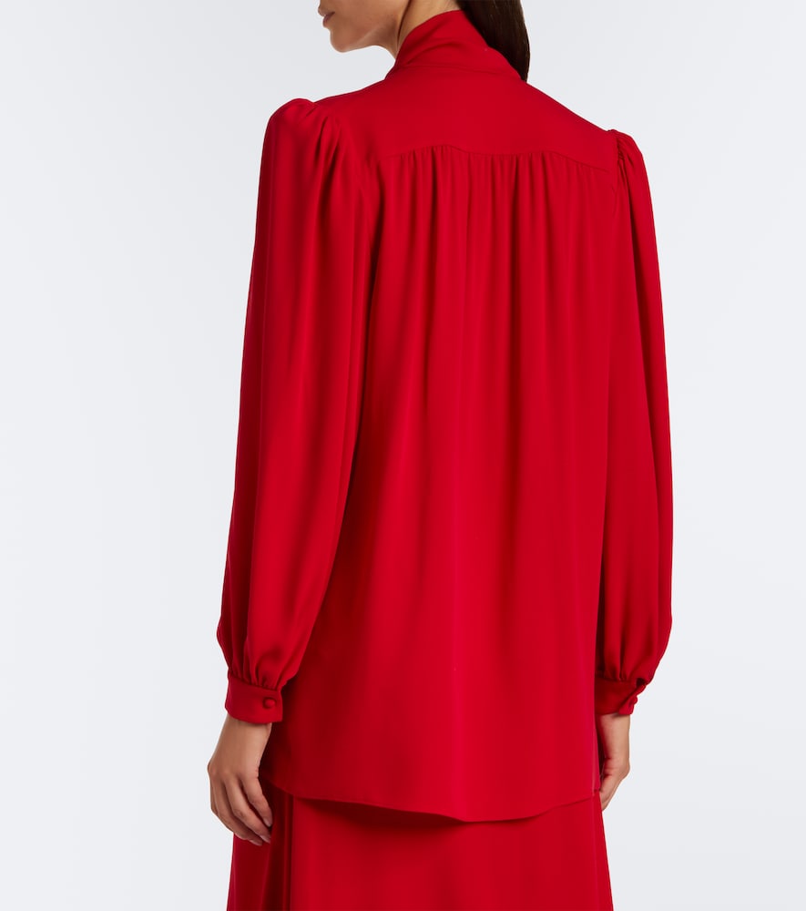 Garavani Tie-Neck Silk Georgette Blouse