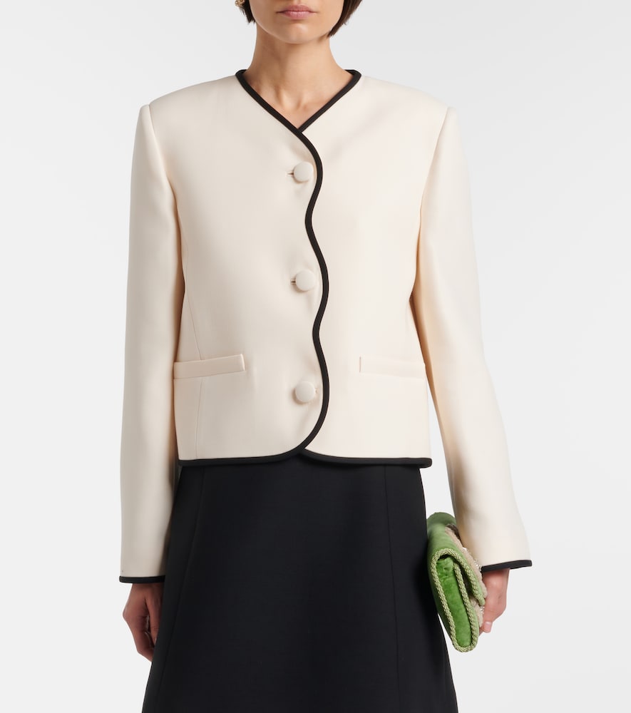  Valentino Valentino Crepe Couture Scalloped Jacket 