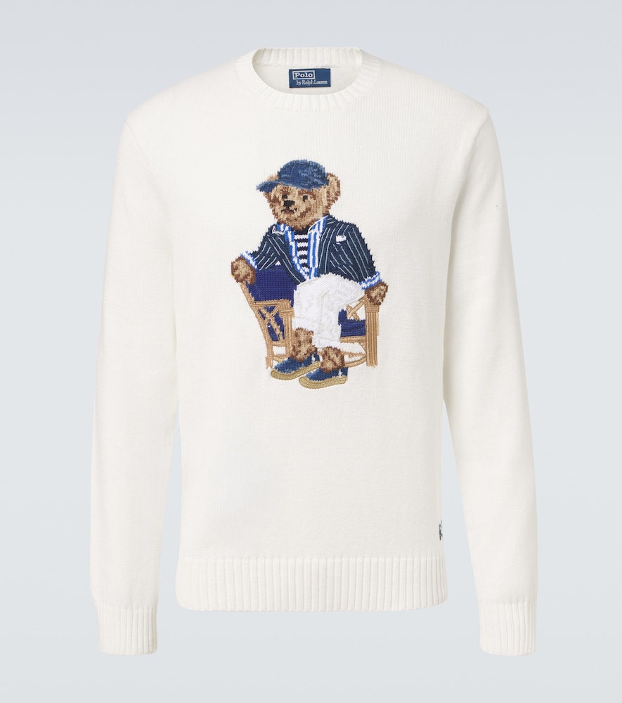 Polo Ralph Lauren Polo Bear Cotton Sweater In White