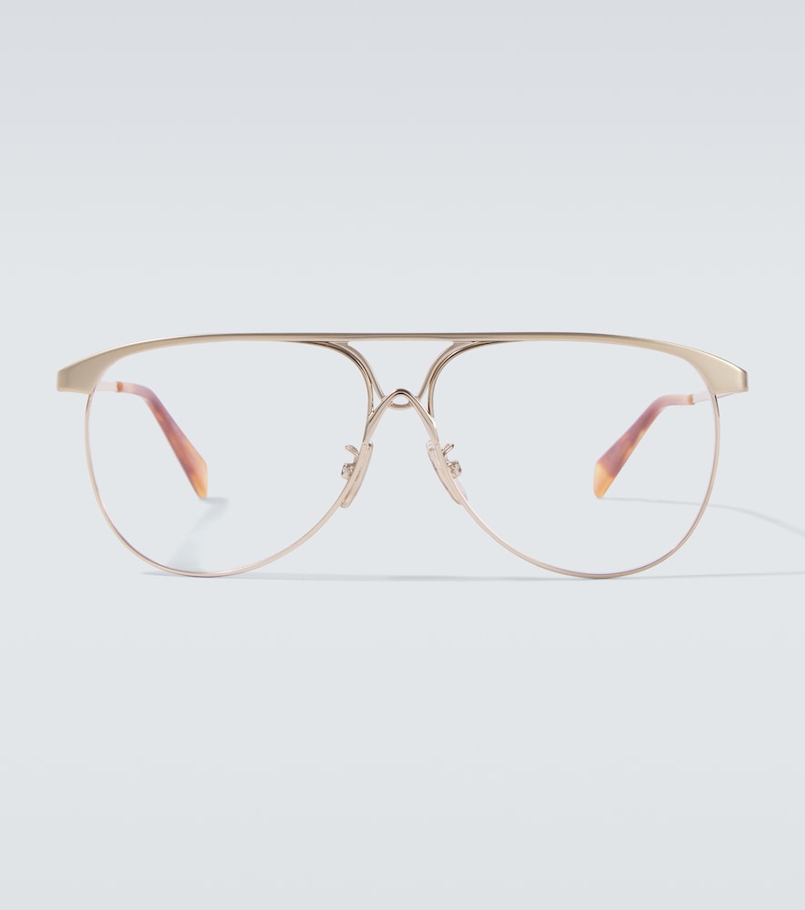 Celine Metal Aviator Glasses In Gold