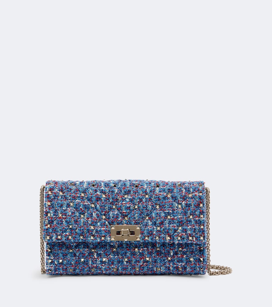 Schultertasche Rockstud Spike aus Tweed