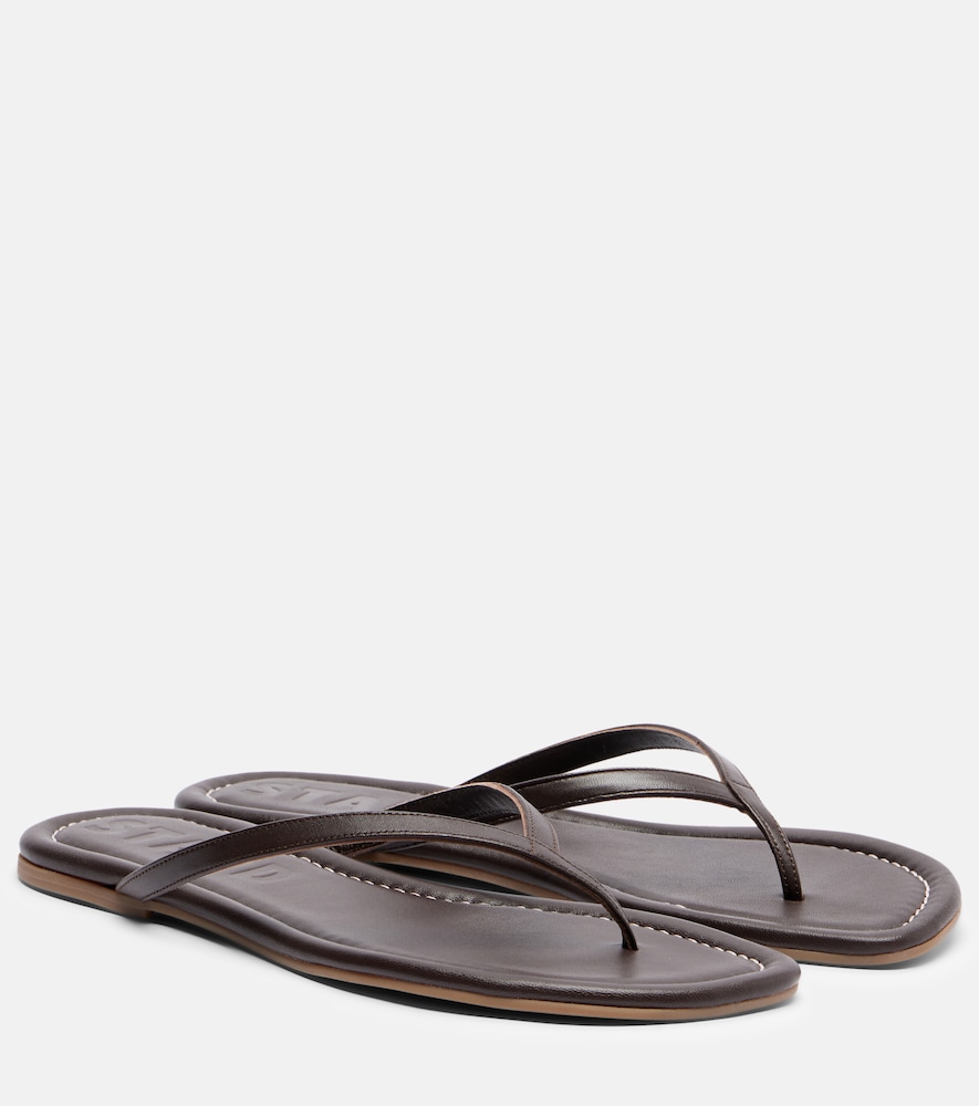Staud Freja Leather Thong Sandals In Multi