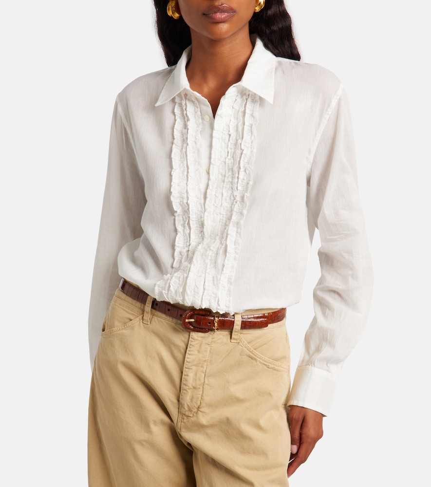 Nili Lotan Nathael ruffled cotton poplin shirt