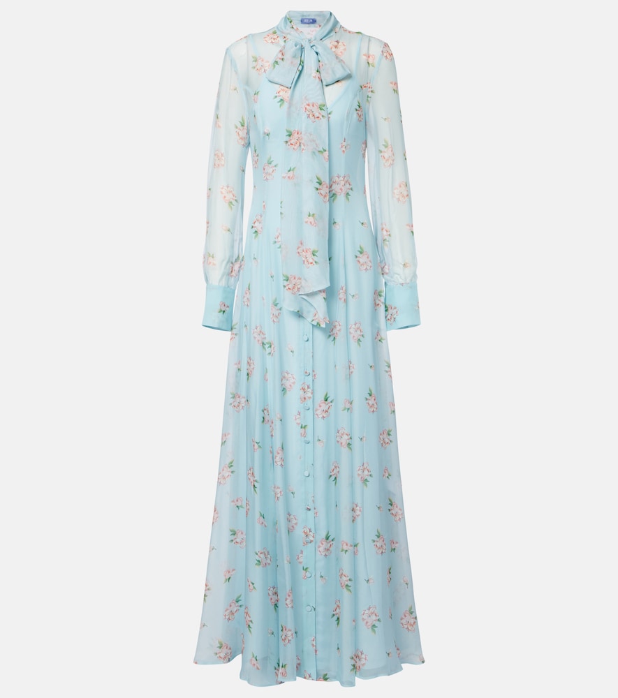 Abito lungo Lilith in chiffon con fiocco