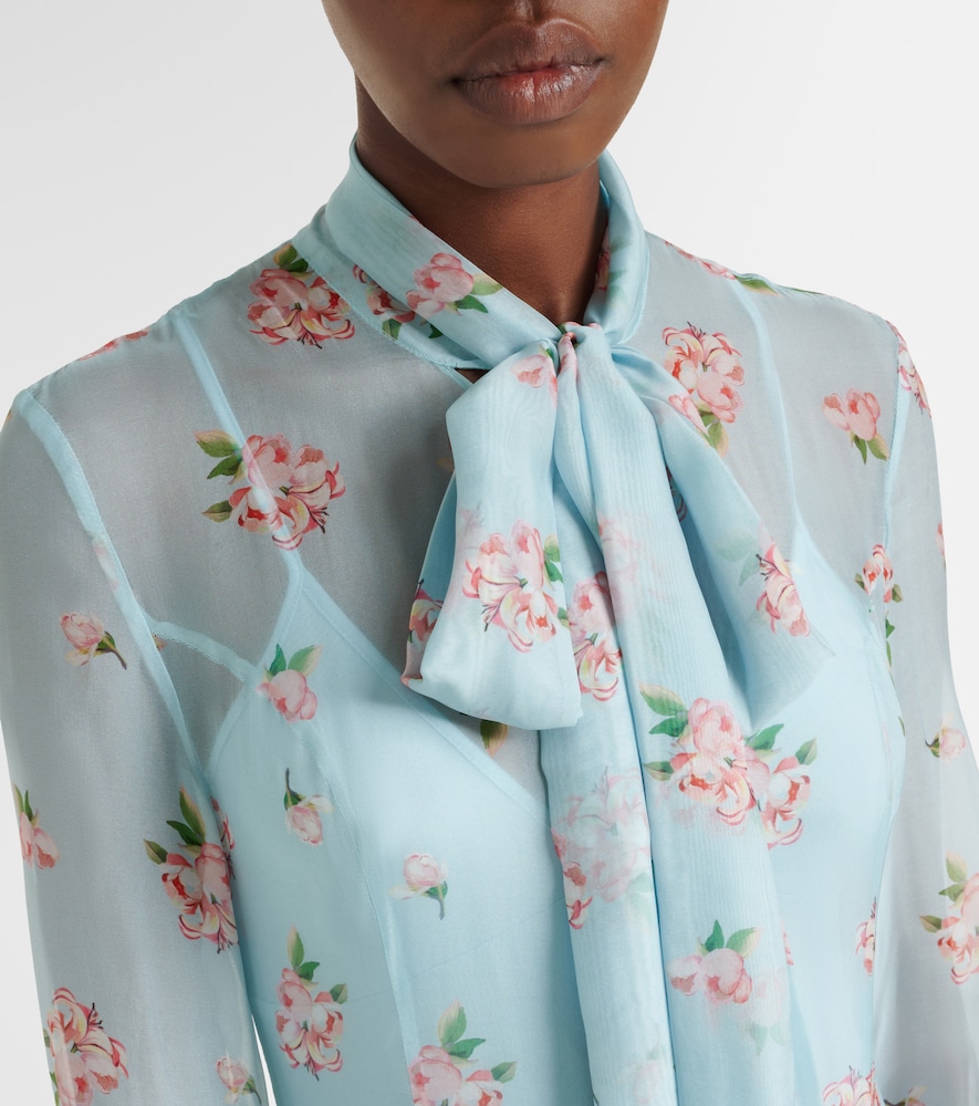  Leo Lin Leo Lin Lilith Bow-detail Floral Chiffon Maxi Dress 