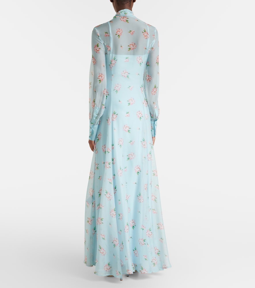  Leo Lin Leo Lin Lilith Bow-detail Floral Chiffon Maxi Dress 