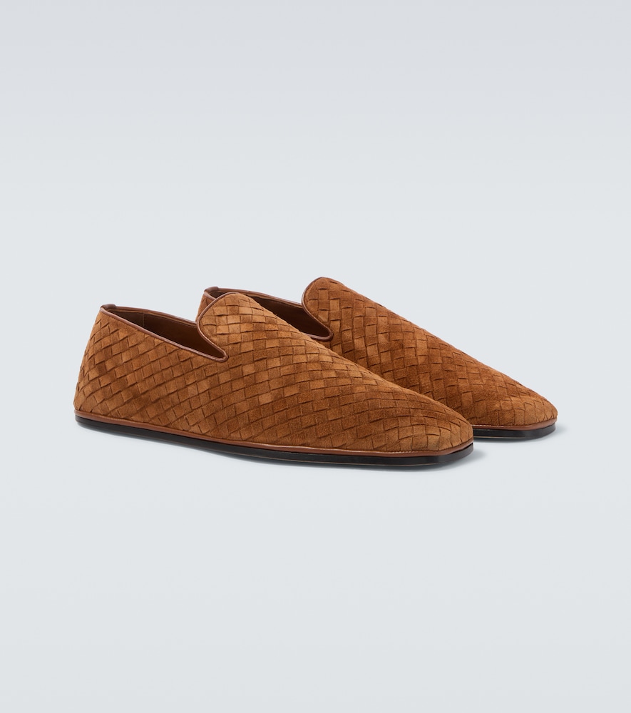 Palazzo Intrecciato Suede Slip-On Shoes