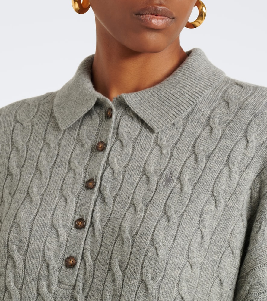 Polo Ralph Lauren Cable-Knit Wool And Cashmere Polo Sweater