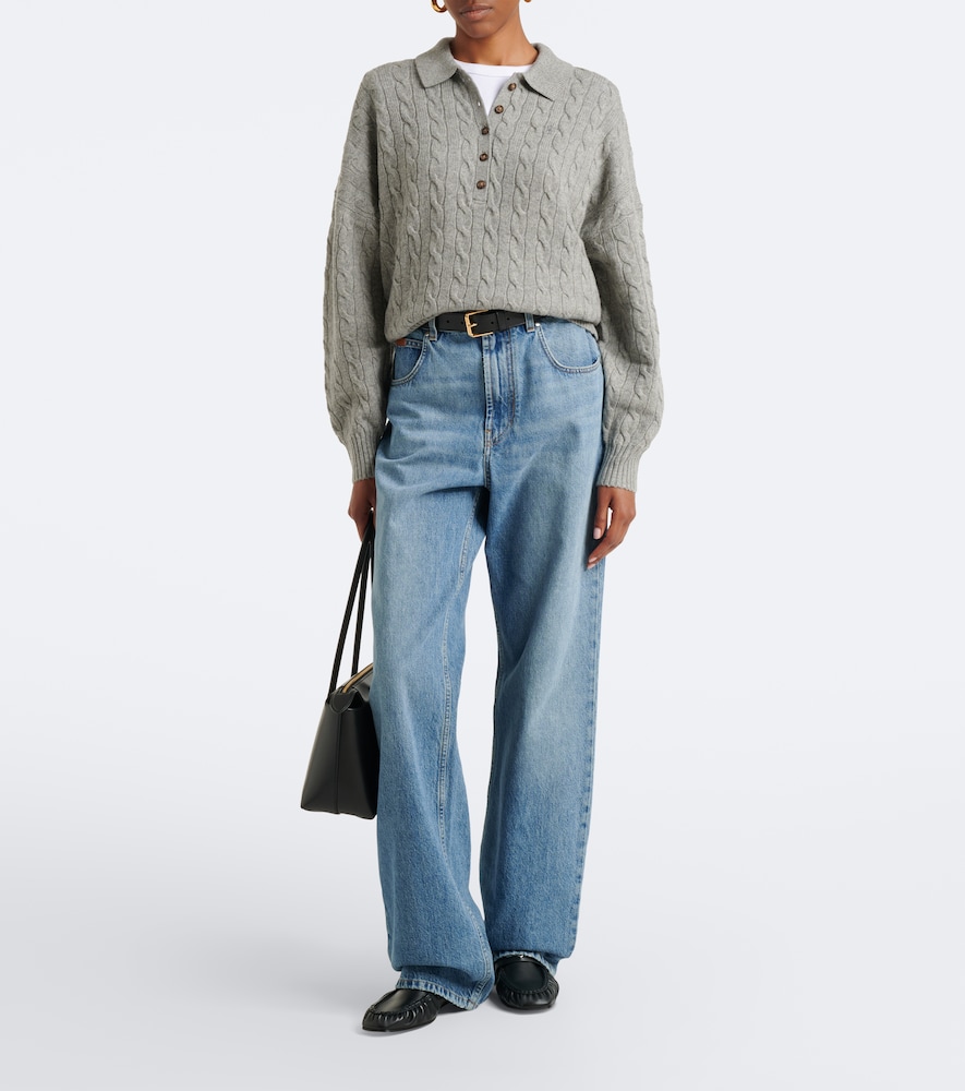 Polo Ralph Lauren Cable-Knit Wool And Cashmere Polo Sweater