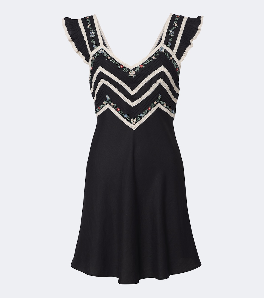 Besticktes Minikleid Diaz mit Spitze
