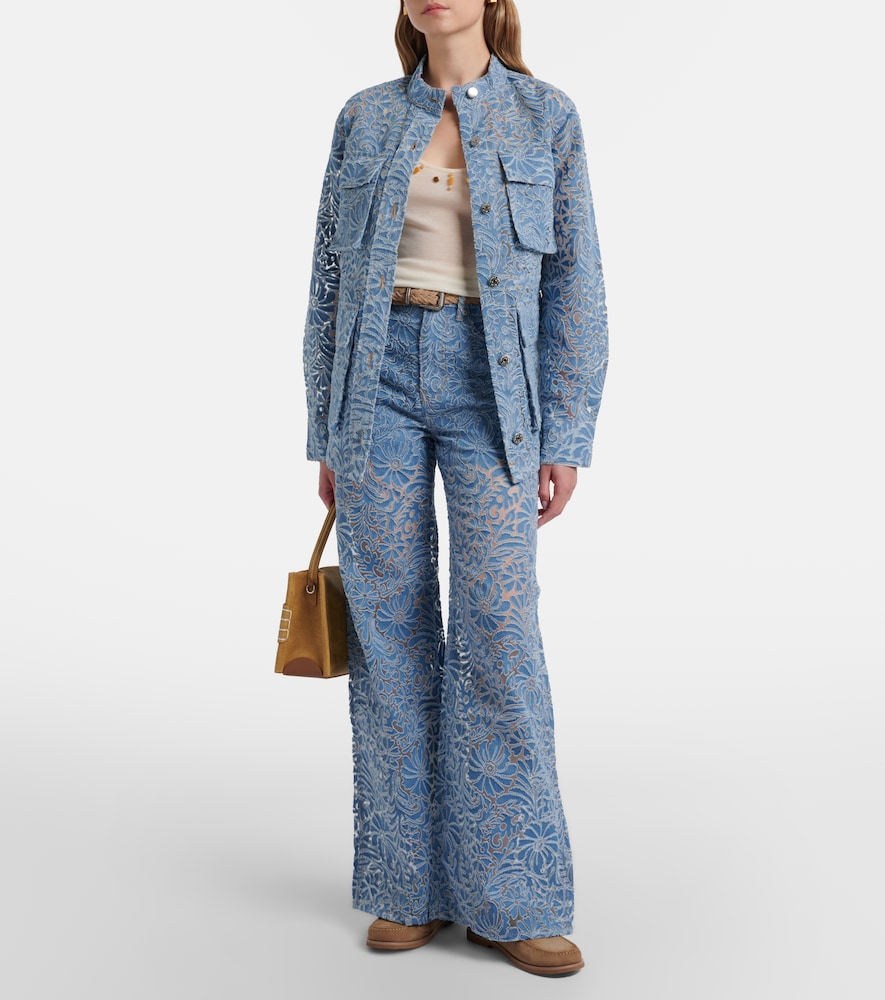  Veronica Beard Veronica Beard Lane Floral Denim Jacket 