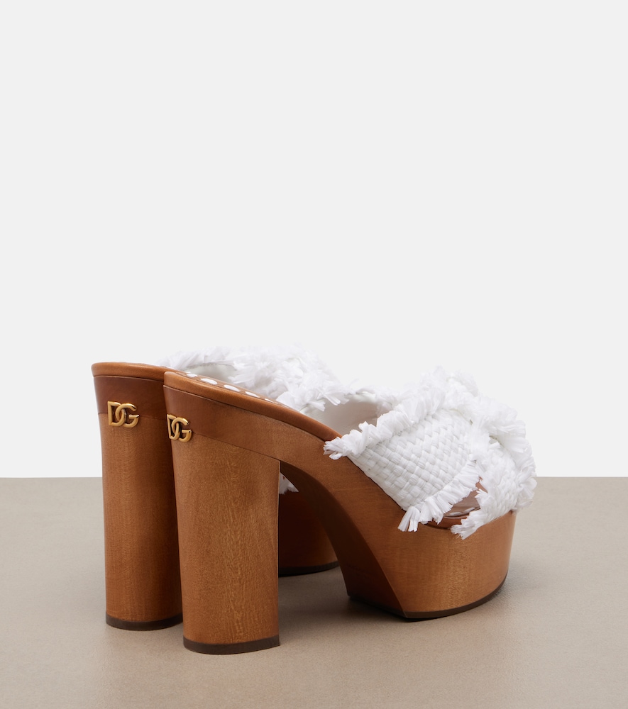  Dolce&gabbana Dolce&gabbana Leather-trimmed Clogs 