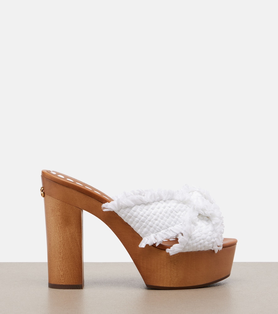  Dolce&gabbana Dolce&gabbana Leather-trimmed Clogs 