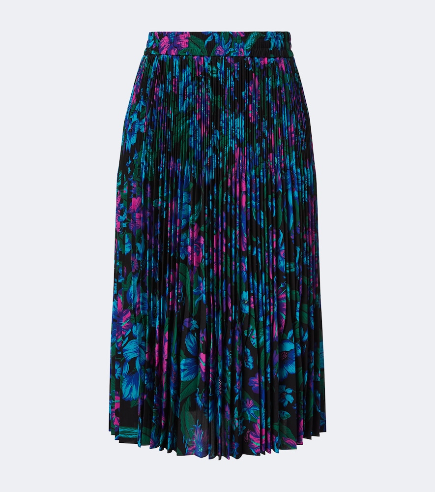Gonna midi in georgette di seta plissé
