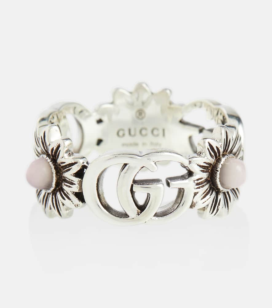 Gucci GG Marmont sterling silver ring with pearls