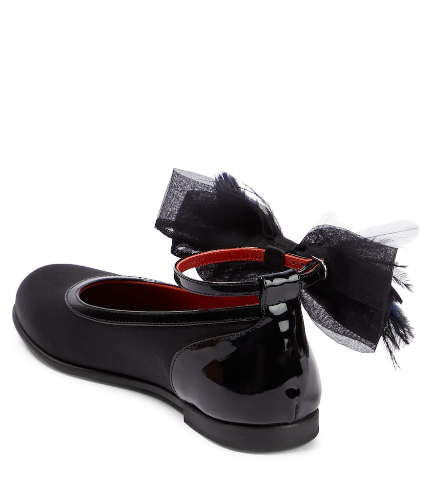Christian Louboutin Anemonina Embellished Satin Ballet Flats In Black