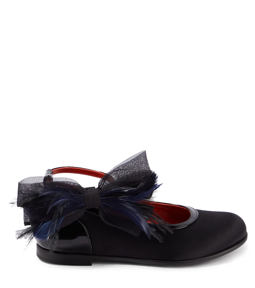 Christian Louboutin Anemonina Embellished Satin Ballet Flats In Black