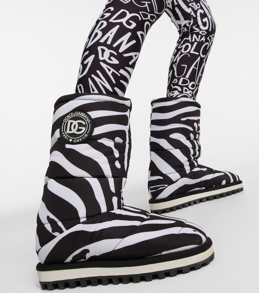 Dolce&Gabbana Zebra-Print Padded Nylon Snow Boots