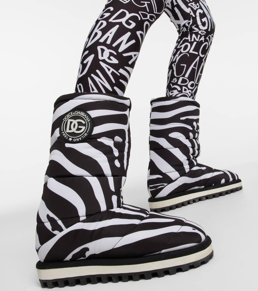 Dolce & Gabbana Zebra-print Padded Nylon Snow Boots