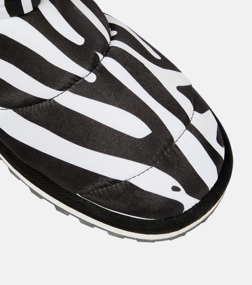  Dolce&gabbana Dolce&gabbana Zebra-print Padded Nylon Snow Boots 