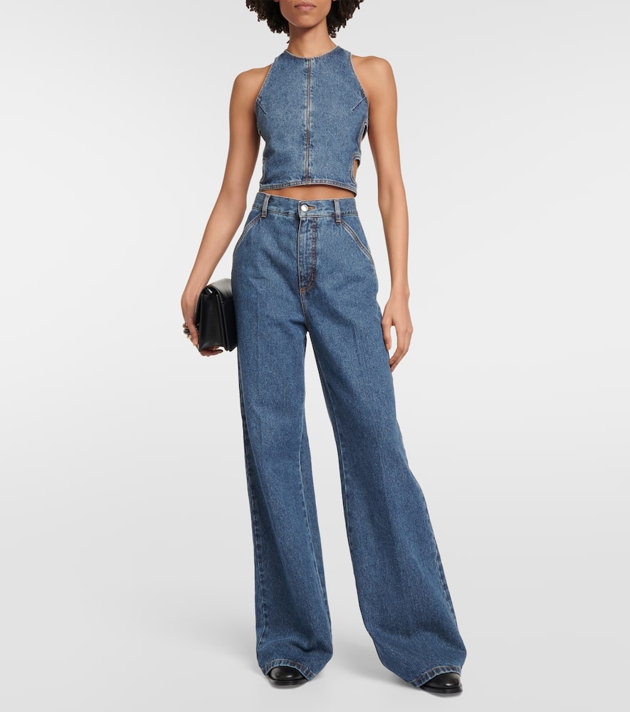 Shop Chloé High-rise Wide-leg Jeans In Blue