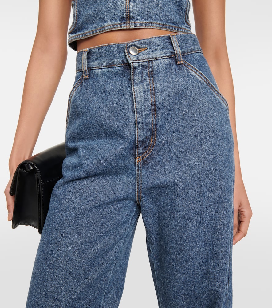 Shop Chloé High-rise Wide-leg Jeans In Blue