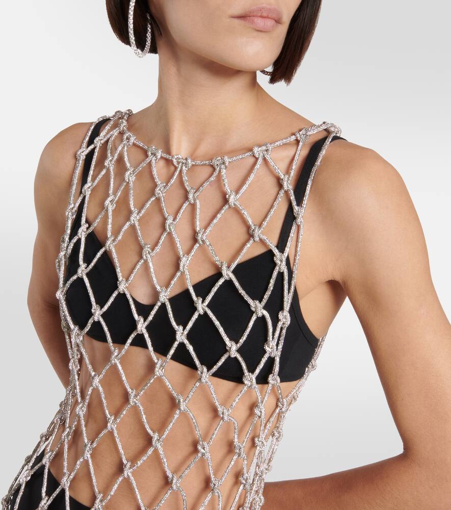 Giuseppe Di Morabito Crystal-embellished Minidress In Silver