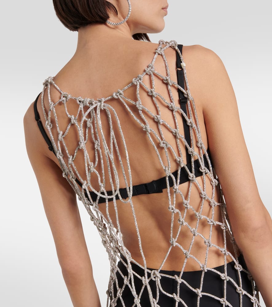Giuseppe Di Morabito Crystal-embellished Minidress In Silver