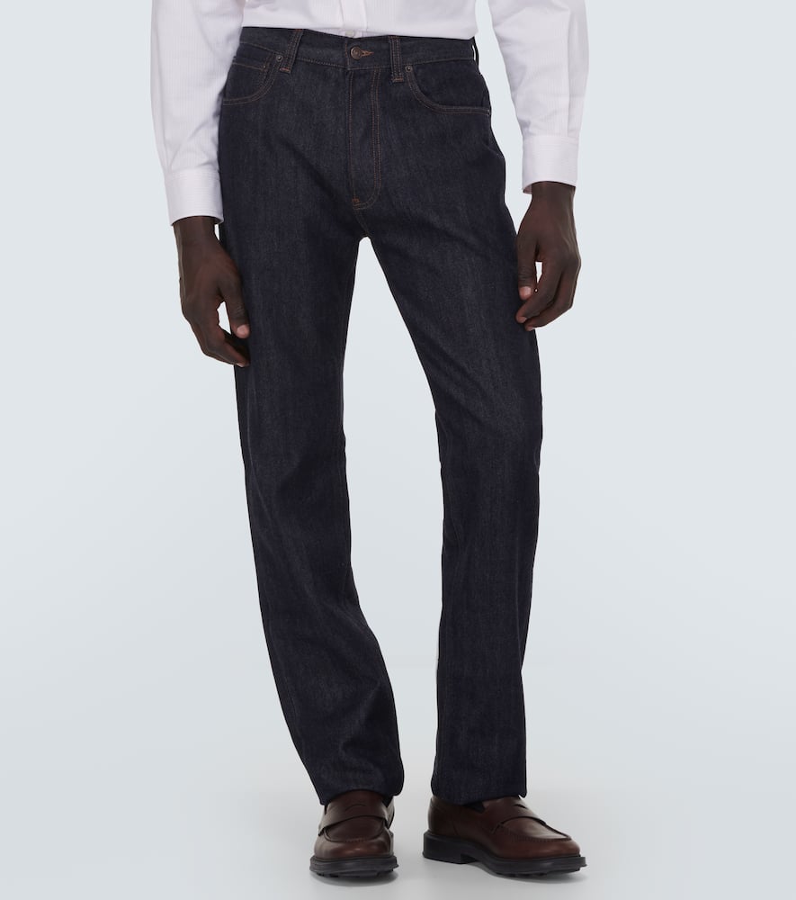 Shop Loro Piana Kamen High-rise Slim Jeans In Shadow Blue