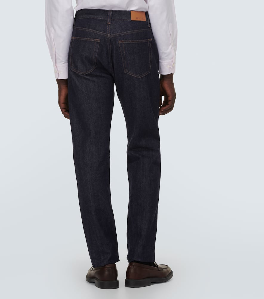 Shop Loro Piana Kamen High-rise Slim Jeans In Shadow Blue