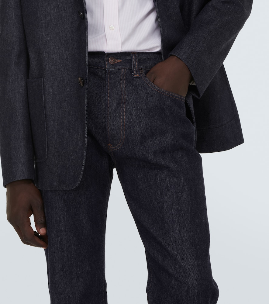 Loro Piana Kamen High-rise Slim Jeans In Shadow Blue