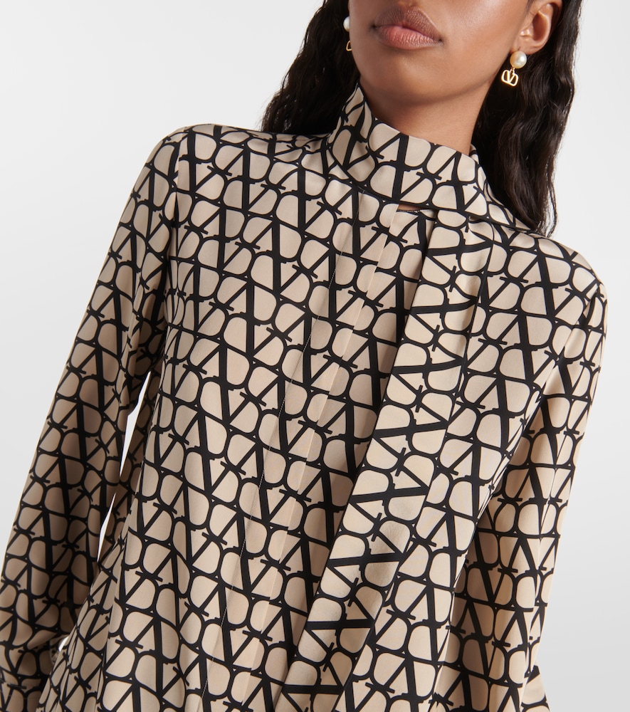 VALENTINO TOILE ICONOGRAPHE SILK CRÊPE DE CHINE BLOUSE