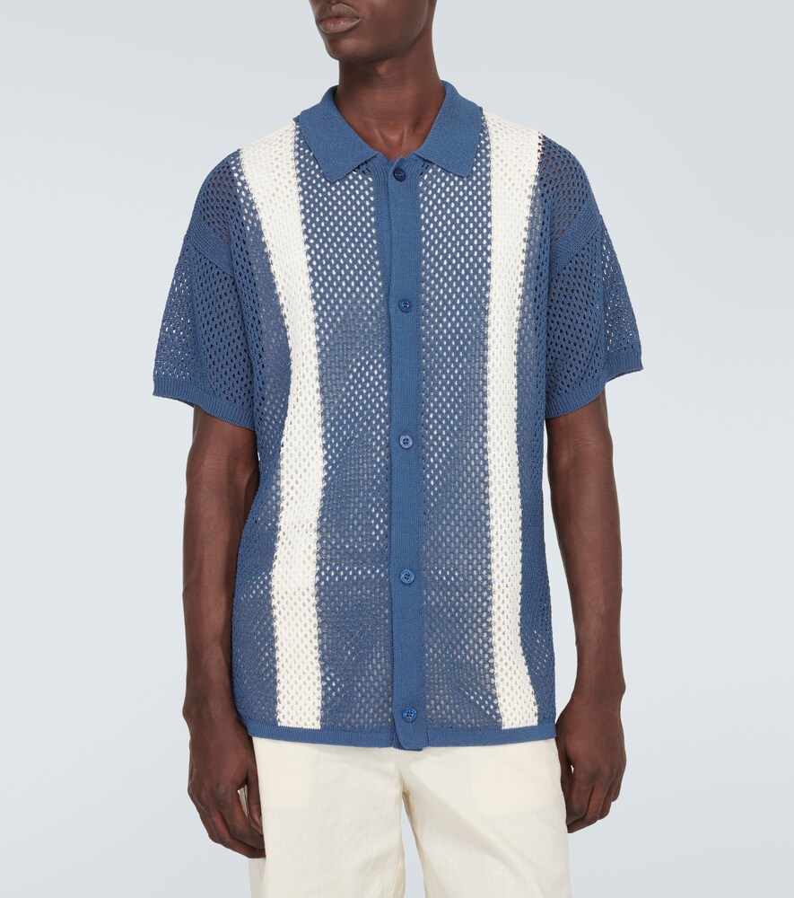 Castillo Cotton-Blend Crochet Bowling Shirt