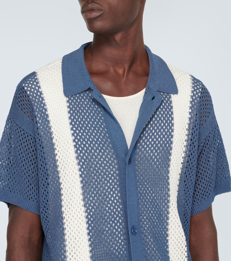 Castillo Cotton-Blend Crochet Bowling Shirt