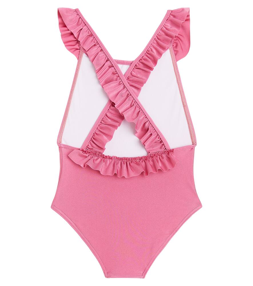 Shop Suncracy Montecarlo Ruffle-trimmed Swimsuit In Pink