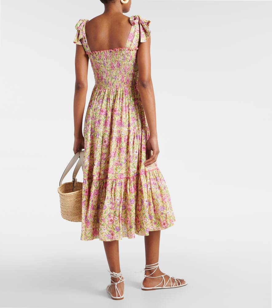 Shop Poupette St Barth Triny Floral Midi Dress In Multicoloured