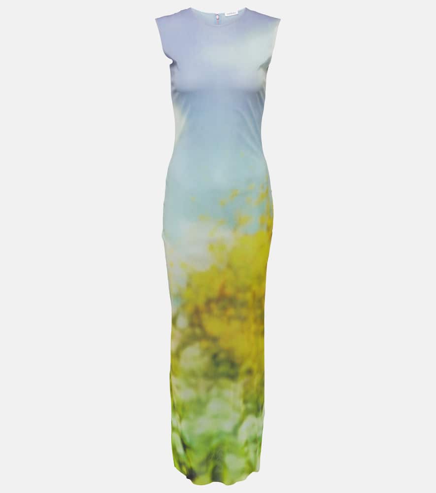 Acne Studios Long Dress Ombré Print In Multicoloured
