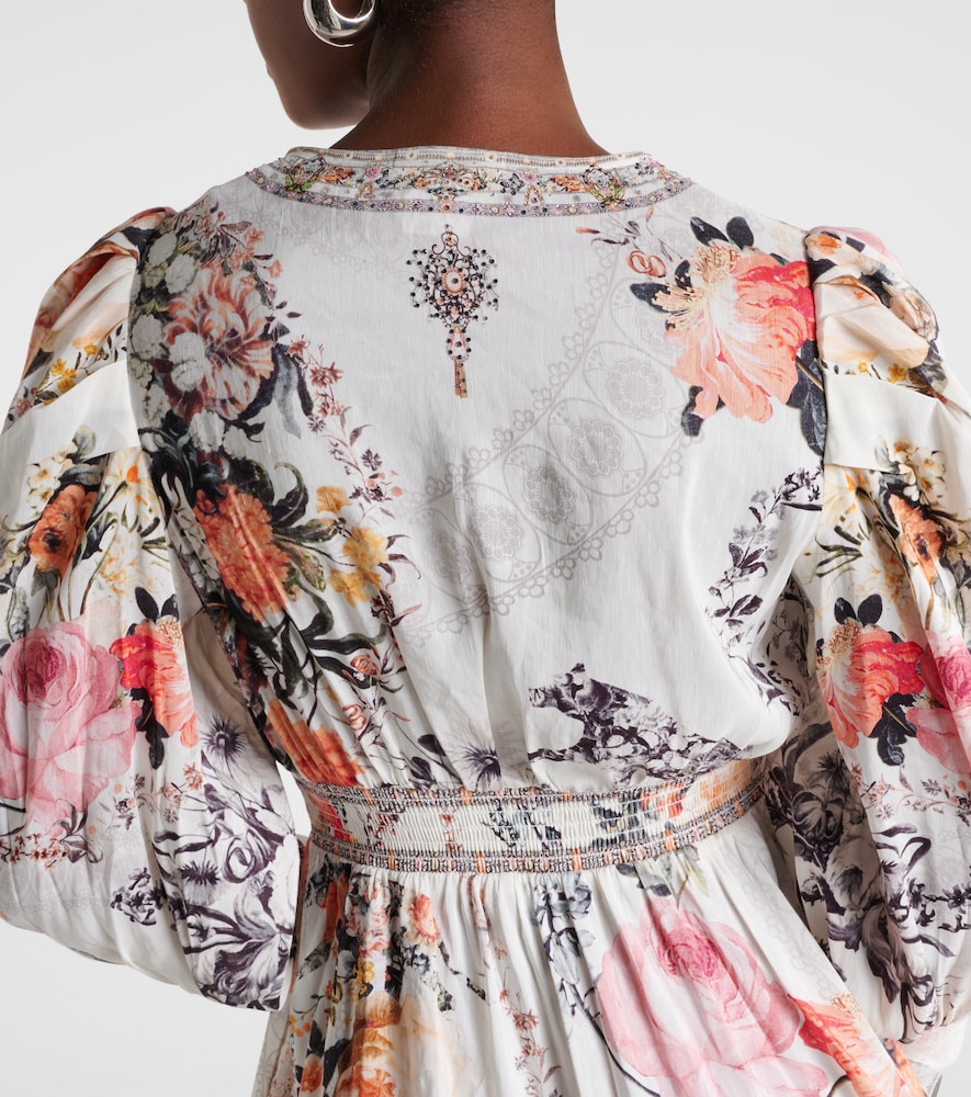 Camilla Camilla Floral Linen And Silk Minidress 