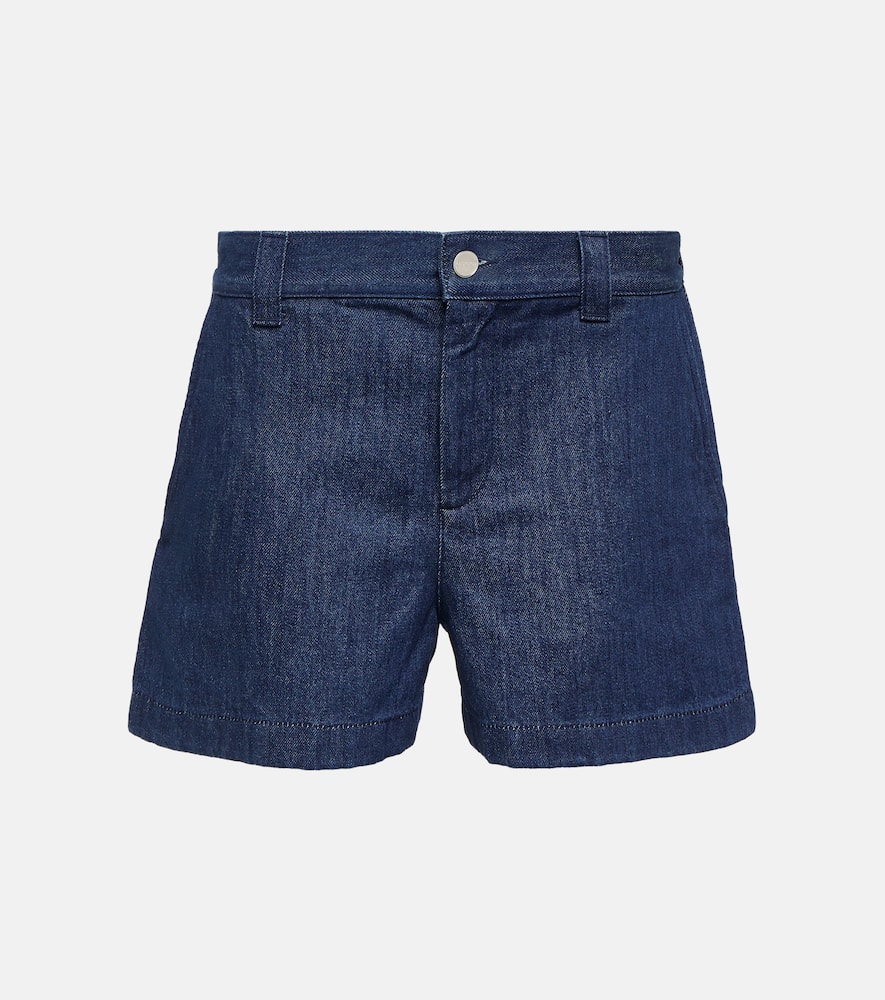 Horsebit denim shorts