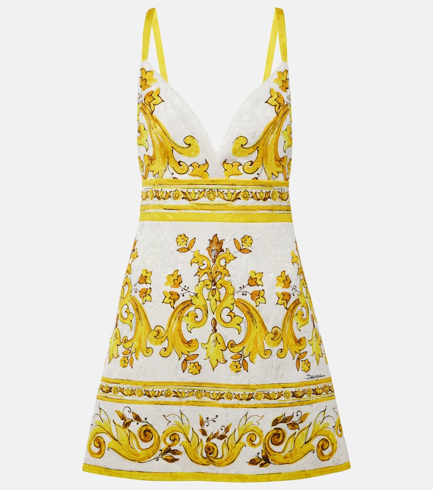Dolce & Gabbana Majolica cotton-blend brocade minidress