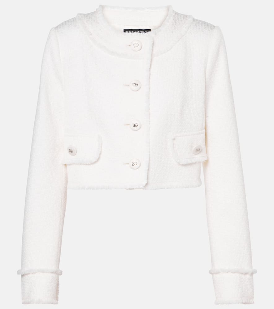 Dolce & Gabbana Cropped wool-blend tweed jacket