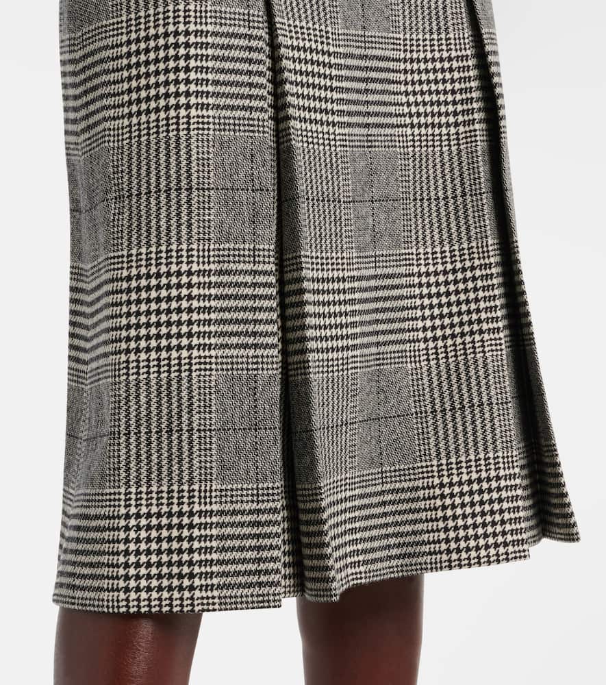 Dolce & Gabbana Prince Of Wales Check Wool-blend Midi Skirt In Black