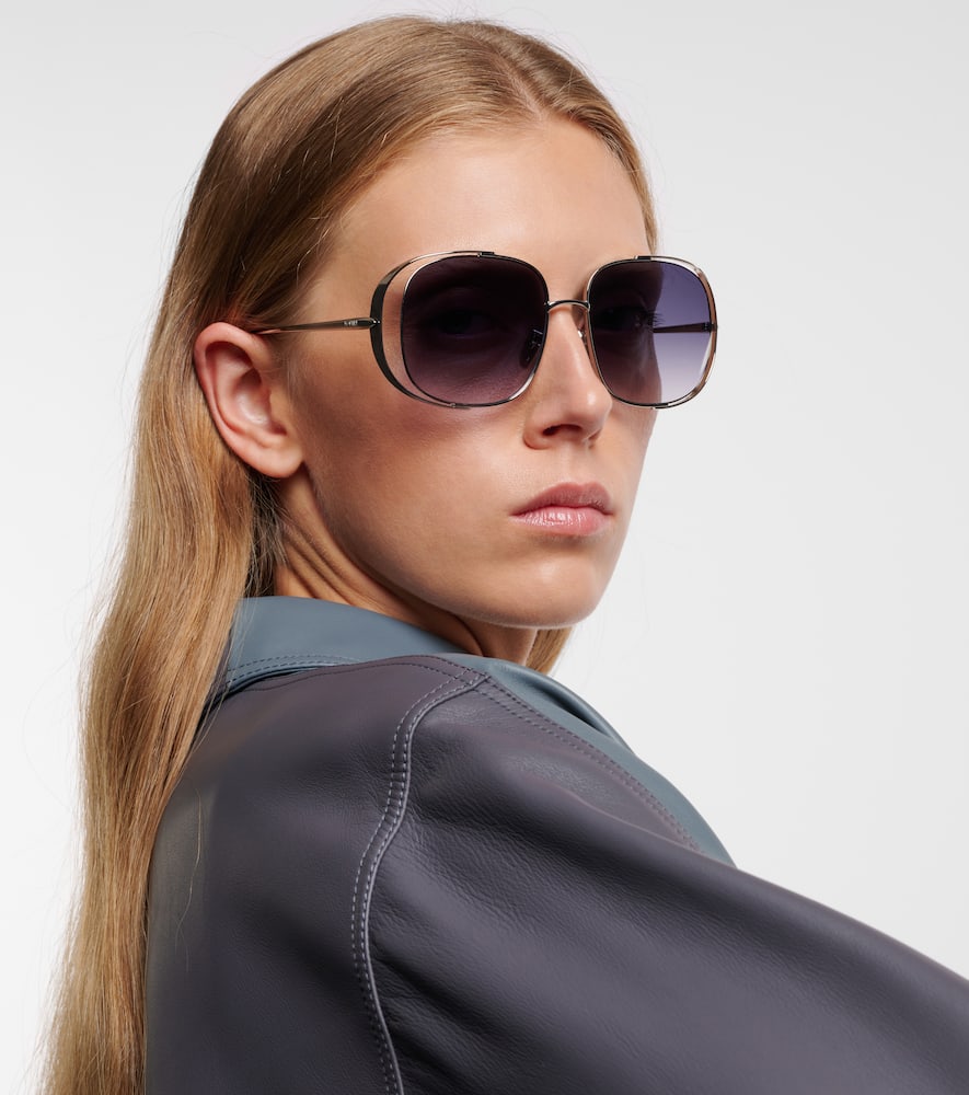 Loewe Cutout Square Sunglasses In Blue