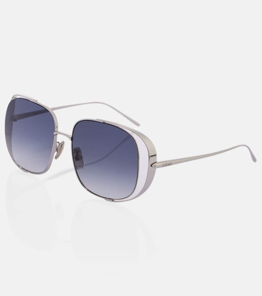 Loewe Cutout Square Sunglasses In Blue
