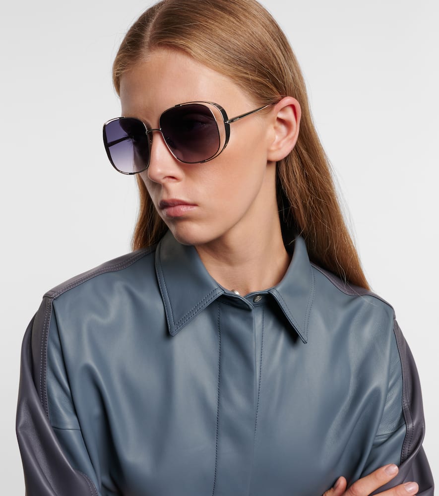 Loewe Cutout Square Sunglasses In Blue